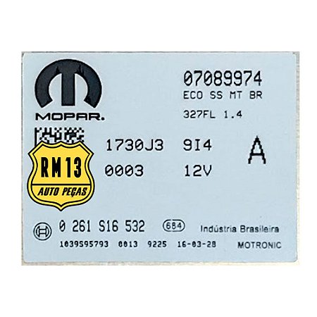Modulo Central Injeção Uno Fase 1 1.4 2015 55263002