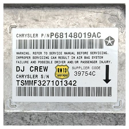 Modulo Central Airbag RAM 3500 RAM 2500 2012 68148019AC