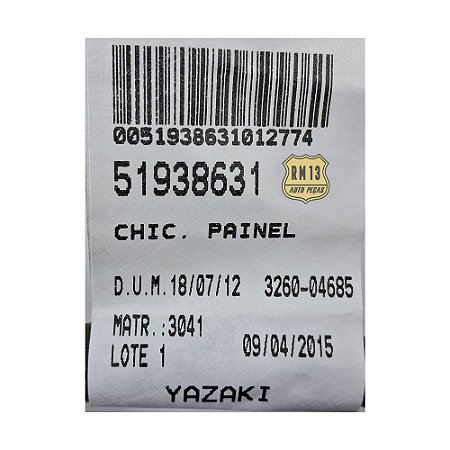 Chicote Central Painel Principal FIAT 51938631