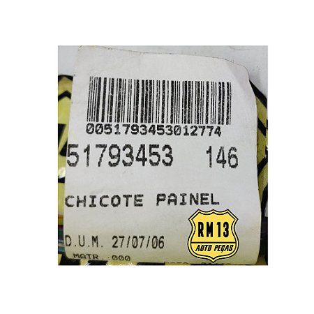 Chicote Central Painel Principal FIAT 51793453