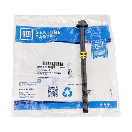1 Parafuso Cabeçote GM 11610687 2.0 2.5 16V Genuíno