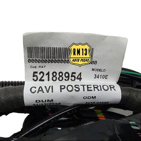 Chicote Instalaçao Eletrica Cabos Traseiro FIAT 52188954