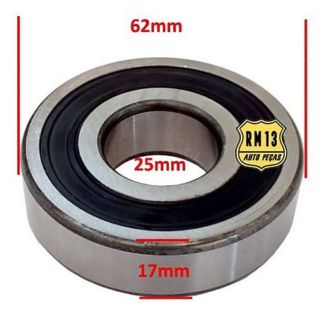 Rolamento Traseiro Piloto Gm 62 X 25 X 17 Mm Marron