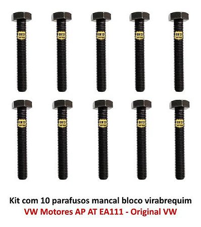 10 Parafusos Mancal Bloco Vira Ea111 Golf Polo Fox Kombi 1.4