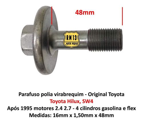 Parafuso Polia Virabrequim Hilux 2.4 2.7 Gas Flex Original