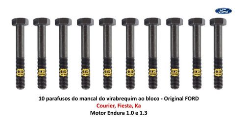10 Parafusos Bloco Mancal Fiesta Ka Courier Motor Endura