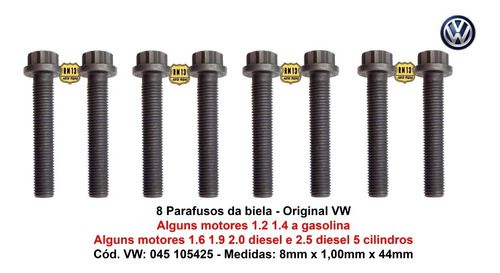 8 Parafusos Biela Vw 1.2 1.4 Gas E 1.6 1.9 2.0 2.5 Diesel