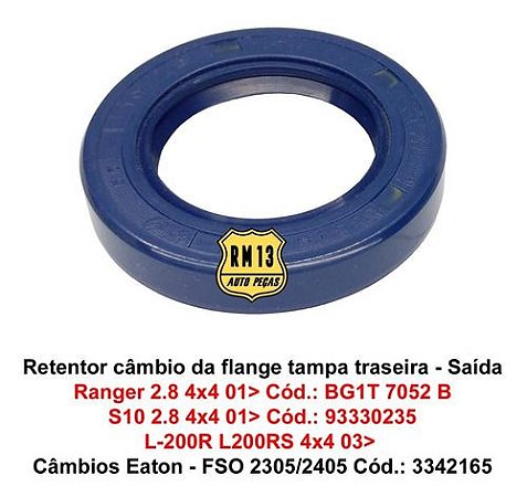 Retentor Tampa Traseira Saída S10 Blazer Ranger Tds 2.8 4x4