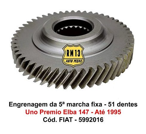 Engrenagem Fixa 5ª Uno Premio Elba 147 Fiorino 51 Dentes