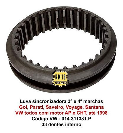 Luva Sincronizadora 3ª 4ª Gol Santana Parati Voyage Até 98