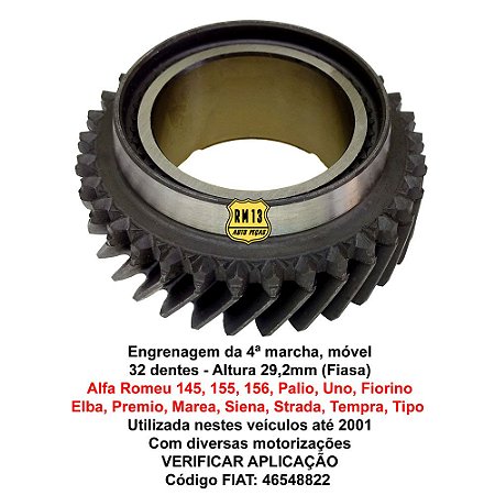 Engrenagem 4ª M 32 Dentes Palio Uno Marea Tempra Tipo Até 01