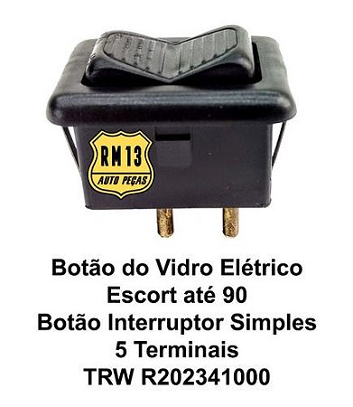 Interruptor Botão Vidro Elétrico Simples Escort Até 1990 Trw