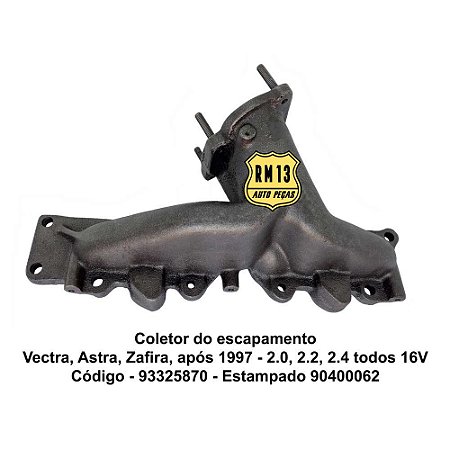 Coletor Escapamento Vectra Astra Zafira 2.0 2.2 2.4 16v