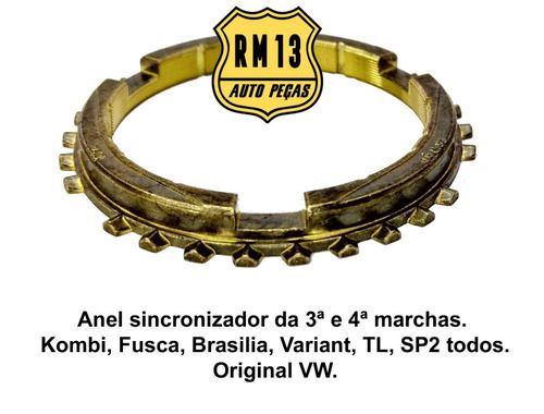 Anel Sincronizado 3 4 Marcha Kombi Fusca Brasilia Original