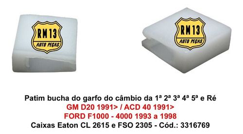 Par Patim Sapata Bucha Deslizante Garfos 1ª E 2ª / 3ª E 4ª / 5ª E Ré D20 Acd F1000 F4000 Agrale Câmbios Cl 2615 3316769