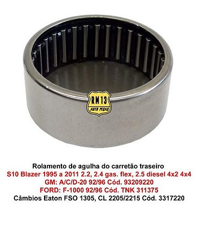 Rolamento Agulha Carretão Traseiro S10 Blazer Ac20 F1000