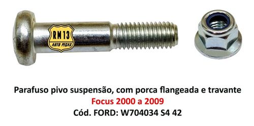 Parafuso Pivo Suspensão Bandeja Focus 00a09 Porca Flangeada
