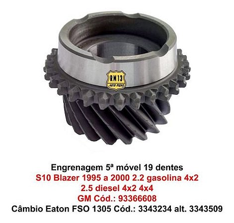 Engrenagem Móvel 5ª S10 Blazer 2.2 Gas 2.5 Die 95-00 19 Dent