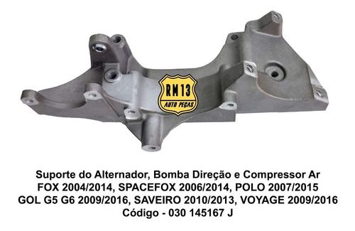 Suporte Alternador Bomba Compressor Gol Fox Polo Ea111