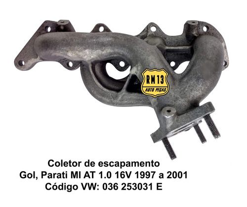 Coletor Escapamento Gol Parati Mi At 10 16v 97-01 036253031e