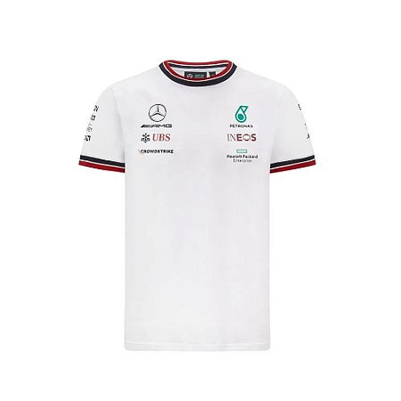 Camiseta Oficial Equipe Amg Petronas F1 Branco Mercedes-Benz
