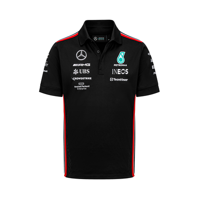 Camisa Polo Masculina Oficial Equipe Mercedes AMG Petronas F1 2023 Preta