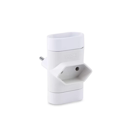 Adaptador De Tomada 3 Saidas 2pinos 10a 250v Branco - Force Line