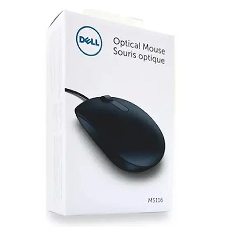 Mouse Com Fio Usb 1000dpi Cb 120cm Ms116 Preto - Dell