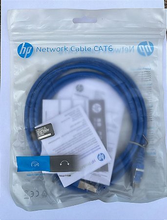 CABO DE REDE PATCH CORD FTP (BLINDADO) CAT.6 AZUL – HP