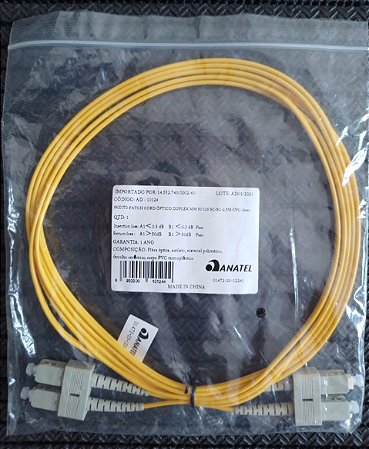 Patch Cord Óptico Duplex MM 50/125 Sc-Sc-2,5m-Upc-2mm AD-10124