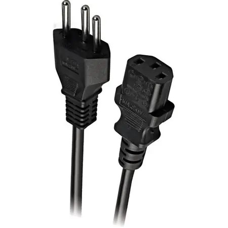 Cabo De Força Tripolar Padrão Abnt 2p+T 10a 1,8mt Preto