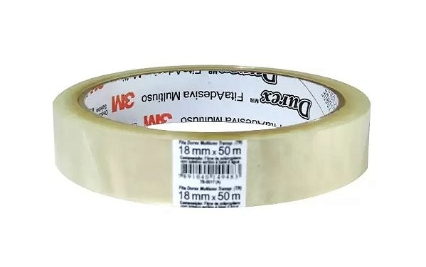 Fita Adesiva Transparente Durex 18mm x 50m - 3M