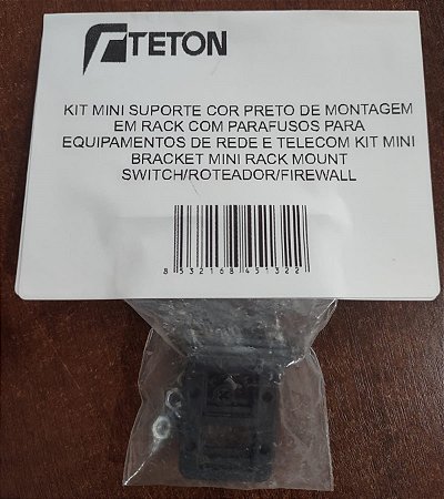 Kit Mini Suporte Preto Rack C/ Parafusos Para Rede/Telecom Mini Bracket Switch/Roteador/Firewall