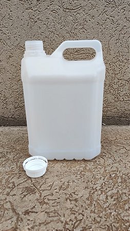Galão Bombona Plástica Transparente 5 Litros C/ Tampa Lacre