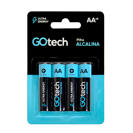 Pilha Alcalina Pequena AA C/4 Un - GoTech