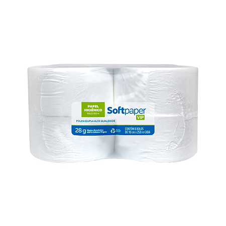 Papel Higiênico Folha Dupla 28g Rolo De 250M Pacote Com 8 Un - Softpaper