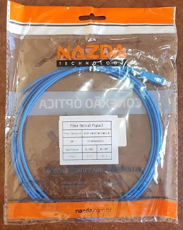 Extensão Óptica Pigtail Sc/Upc Simplex 3,0mm X 2,0M Monomodo - Nazda