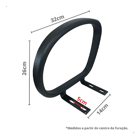 Braço Corsa Direito Preto P/ Cadeira De Escritório
