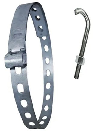 KIT CINTA BAP 3 + PARAFUSO ”J” COM PORCA PARA POSTE
