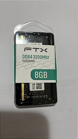 MEMORIA RAM NOTEBOOK 8GB DDR4 3200MHZ SODIMM PRETO - FTX