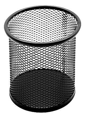 ORGANIZADOR PORTA CANETA E LÁPIS METAL ARAMADO REDONDO PRETO