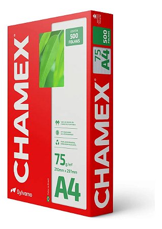 PAPEL SULFITE A4 75G RESMA C/ 500 FOLHAS - CHAMEX