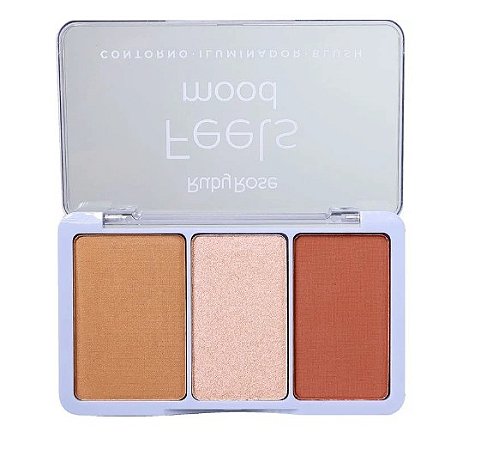 Paleta de Contorno Iluminador e Blush Feels Mood Cor 2 - Ruby Rose