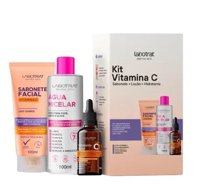 Kit Vitamina C Sabonete Facial, Água Micelar e Sérum de Vitamina C - Labotrat