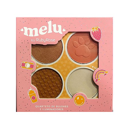 Quarteto Blush, contorno e Iluminador Melu - By Ruby Rose