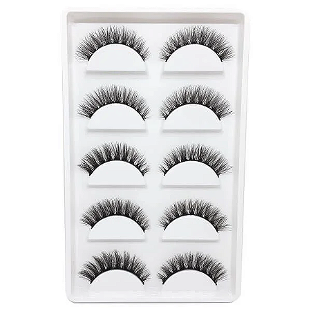 Cílios Postiços 3D X08 Base de Silicone
