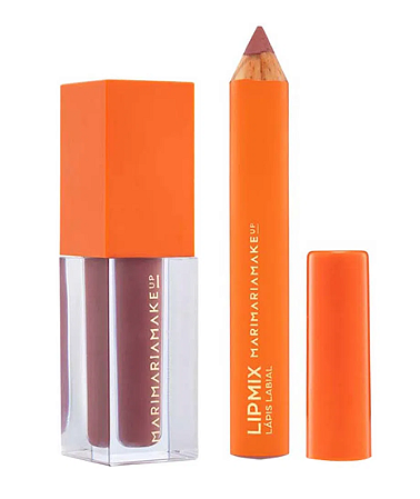 Lipmix Kit Batom + Lápis Delineador de Lábios Cor Frosty - Mari Maria
