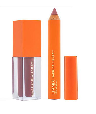 Lipmix Kit Batom + Lápis Delineador de Lábios Cor Rose Nude - Mari Maria