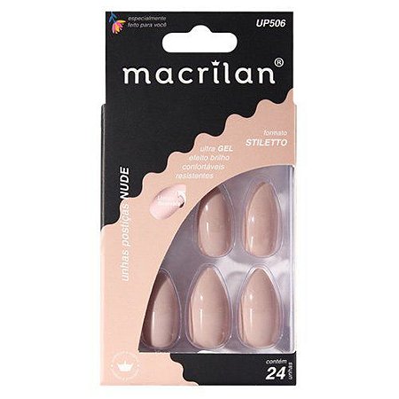 Unhas Postiças Stiletto Nude - Macrilan