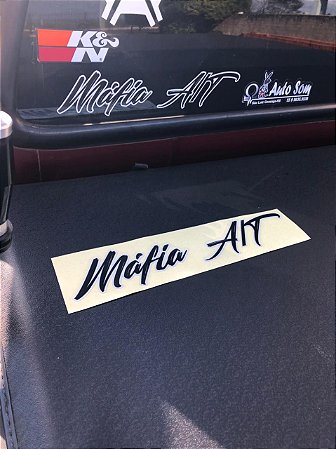 Adesivo Máfia Escrita clássica Refletivo (28x6)